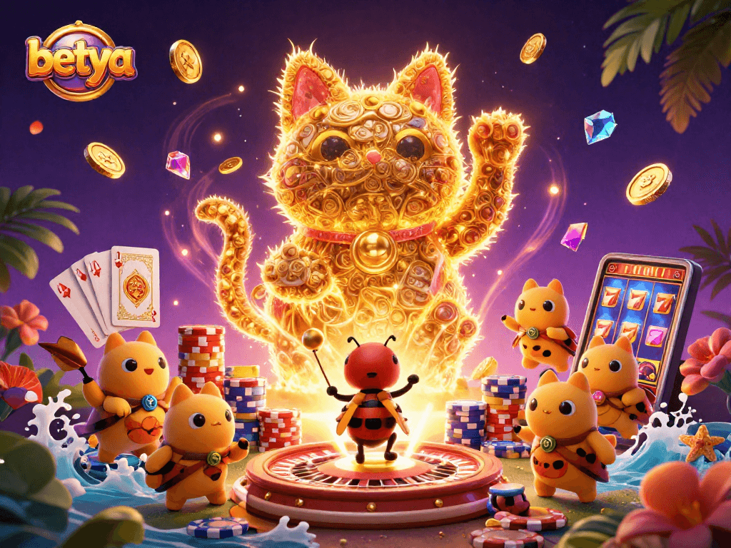 Engage with betya, the enchanting casino world featuring a lucky cat and fantastic game elements!