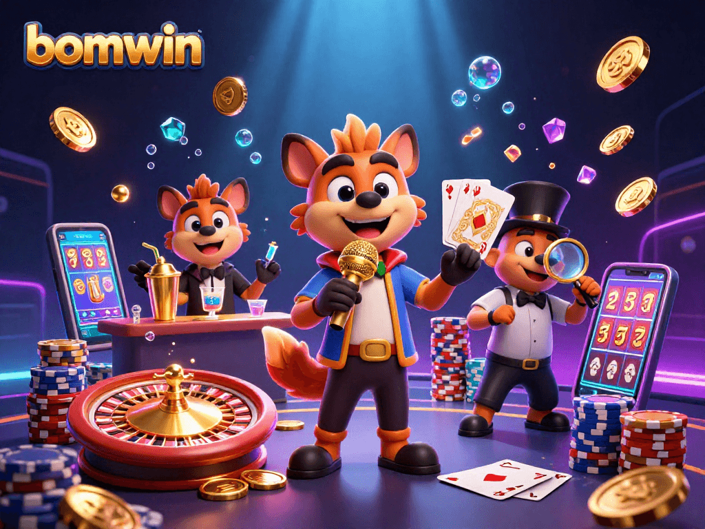 Engage in the vibrant bomwin casino scene filled with hyenas and dynamic gambling elements.