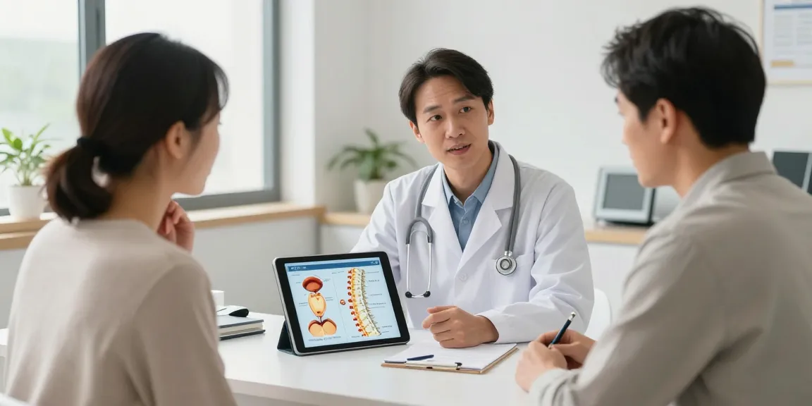 Boyun fıtığı ameliyatı consultation in a modern healthcare setting.