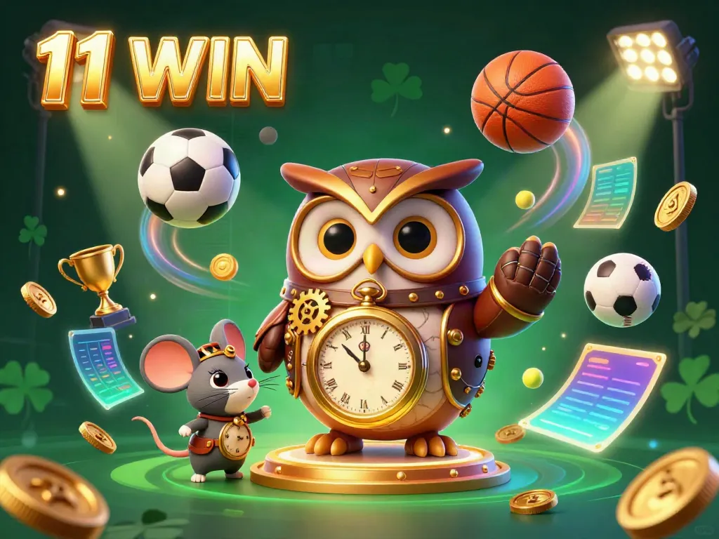 Bet on sports with 11 WIN as a lively owl and mouse bring excitement to the casino!