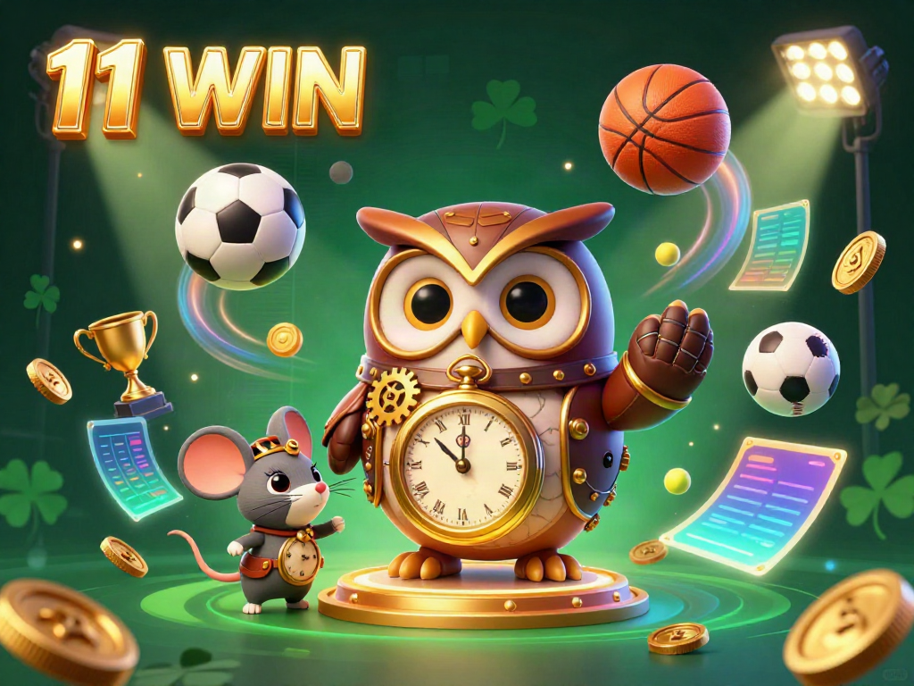 Bet on sports with 11 WIN as a lively owl and mouse bring excitement to the casino!