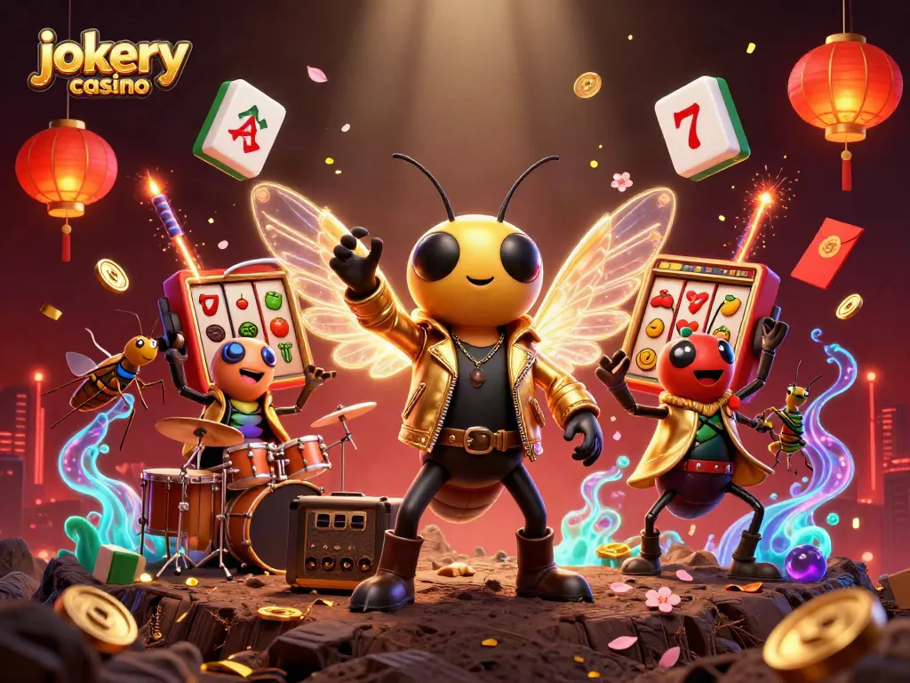 Experience the thrill of jokery casino with vibrant characters and casino elements in this captivating digital art.