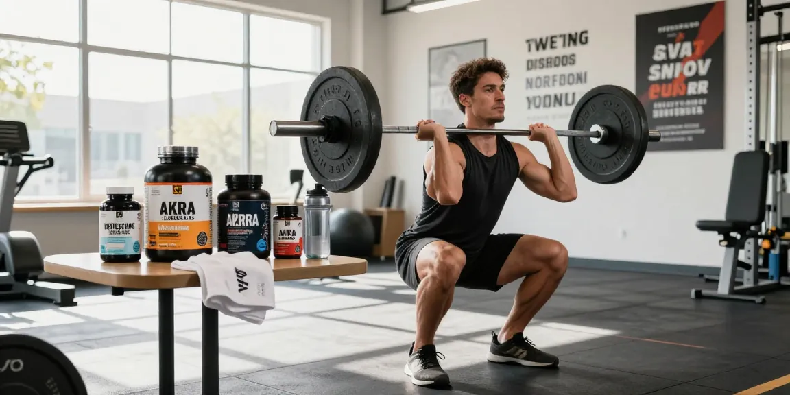 Akra Labs Steroid Shop: Fitness-Enthusiast beim Training mit Akra Labs Produkten im modernen Fitnessstudio.