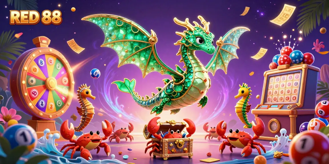 Experience the excitement of winning at RED 88 with lively casino elements and vibrant characters
